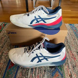 ASICS Gel-Resolution 8 Wide - Size 11 - White/Mako Blue